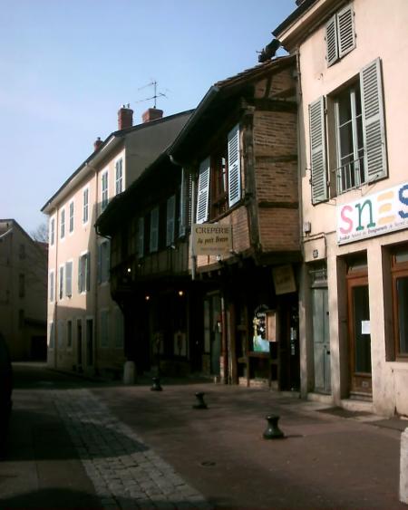 Three half-timbered houses in a row